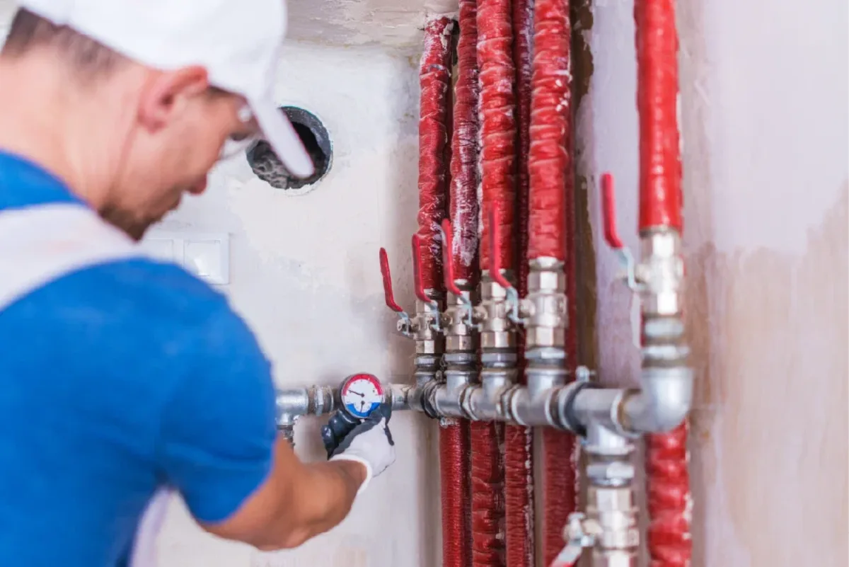 PEX manifold and shut-off valves